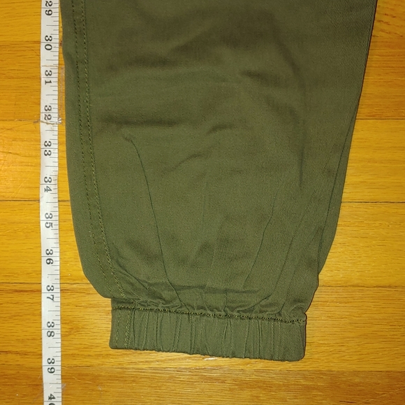 Green Army Cargo Pants Joggers Elastic Drawstring Extra Pockets WOMEN'S LARGE - Picture 5 of 10
